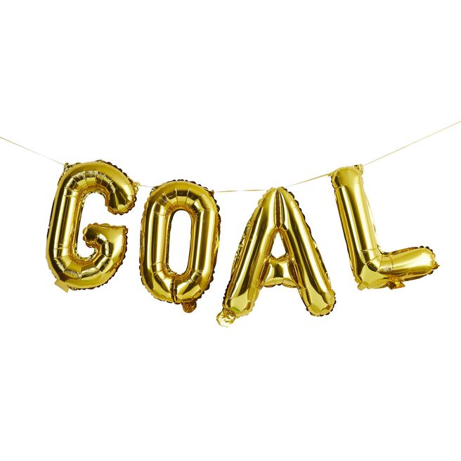 Gold Goal' 16-Inch Foil Balloon Garland
