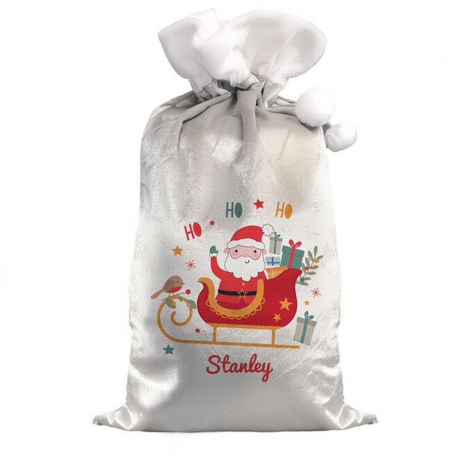 Personalised Santa Sleigh Christmas Sack,  Personalised Santa Sleigh Christmas Sack
