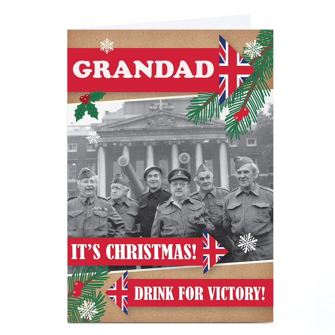 Personalised Dad's Army Christmas Card - Drink For Victory!