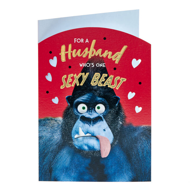 Husband One Sexy Beast Valentine's Day Card