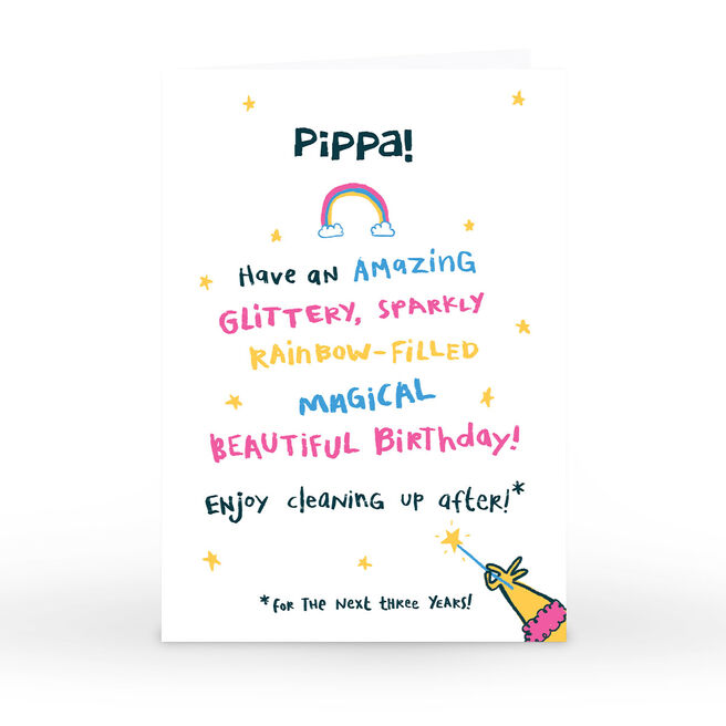 Personalised Hew Ma Birthday Card - Rainbow-Filled Birthday 