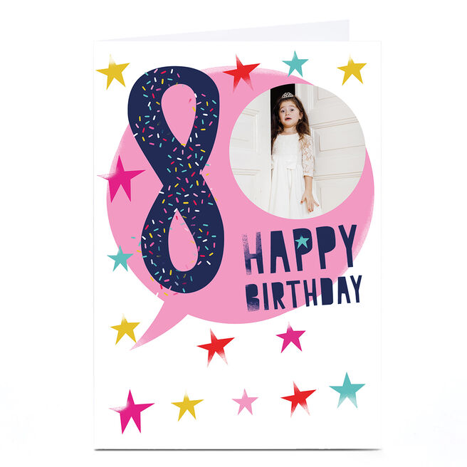 Photo Hello Munki Birthday Card - Age 8