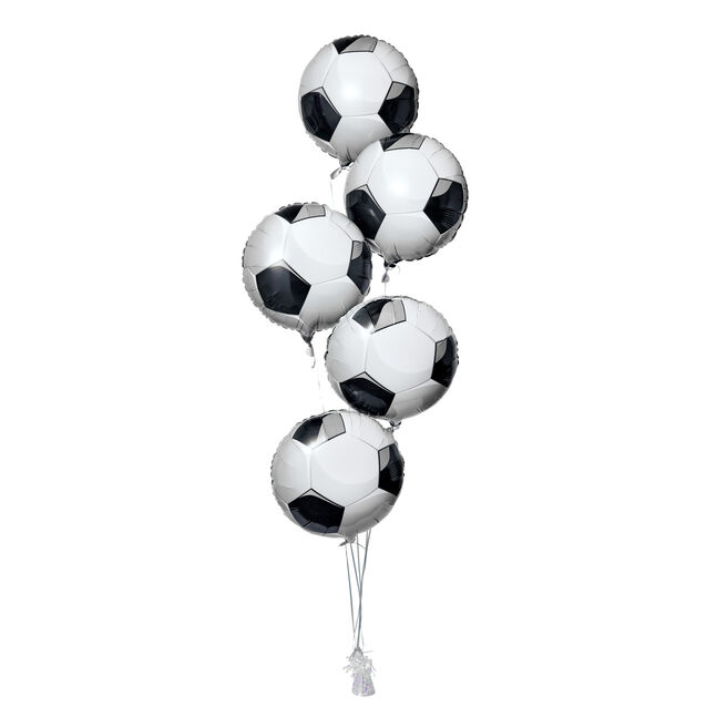 5 Foil Footballs Balloon Bouquet - DELIVERED INFLATED! 