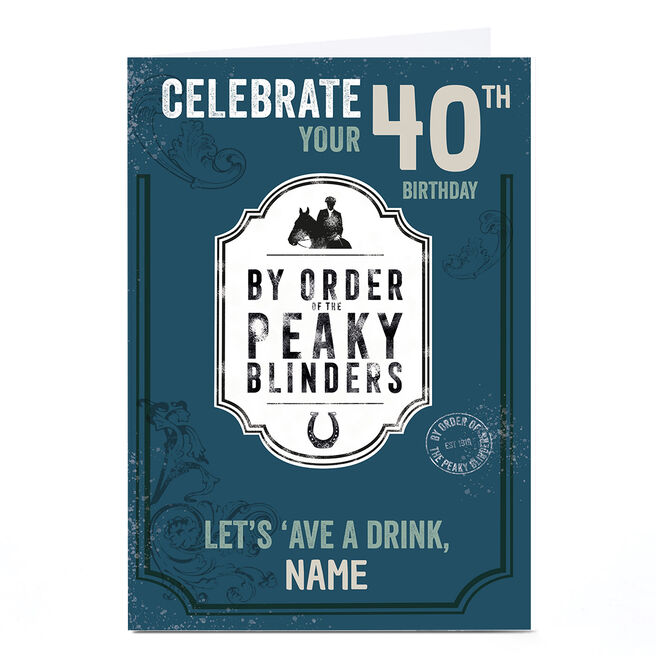 Personalised Peaky Blinders Birthday Card - 'ave a drink