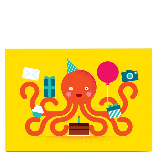 Personalised Jamie Nash Birthday Card - Octopus