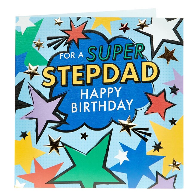 Step Dad Super Comic Birthday Card