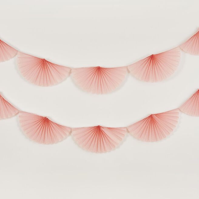 Pink Paper Fan Garland 2m