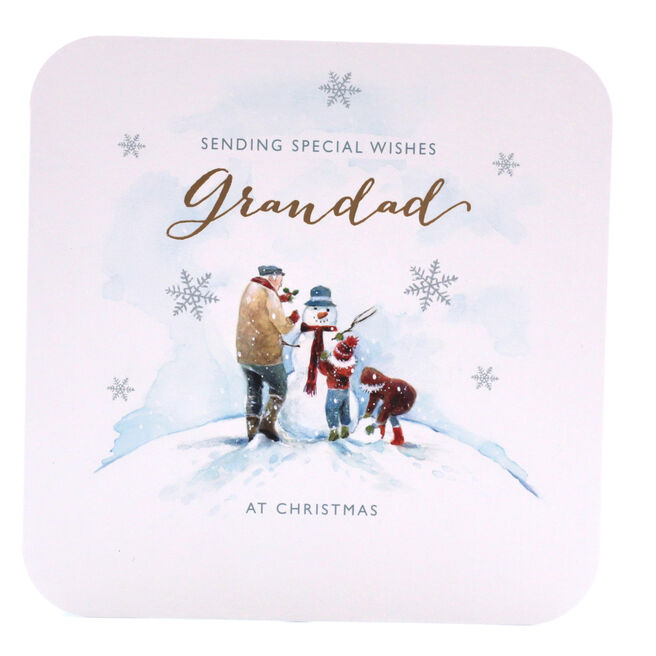 Christmas Card - Grandad Building A Snowman