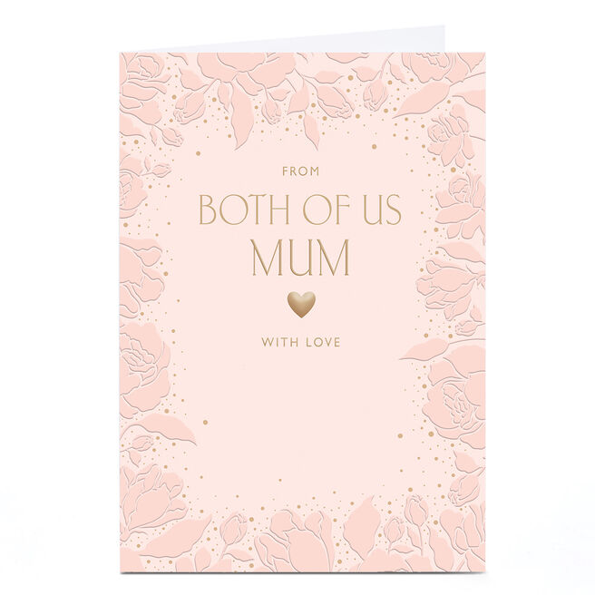 Birthday Card - Pastel Peach Floral, Mum From Both of Us