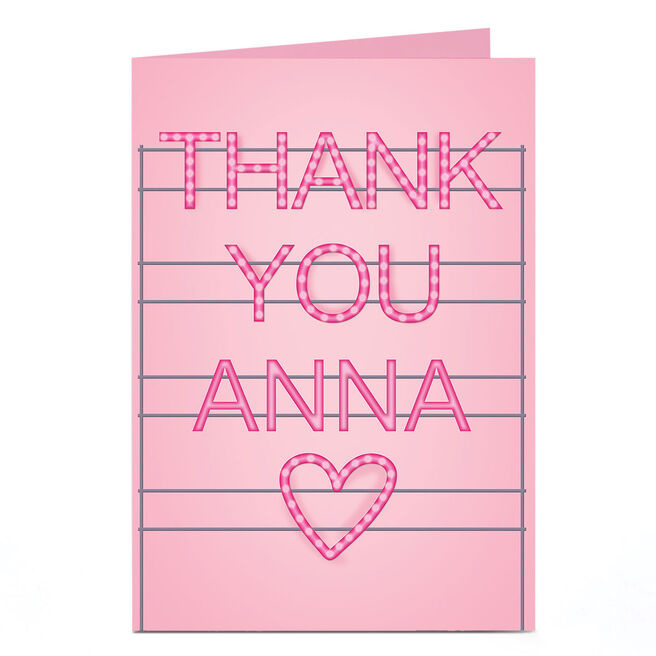 Personalised Thank You Card - Heart