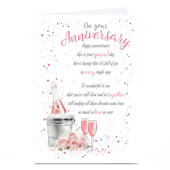Personalised Anniversary Card - Dreams Come True Champagne