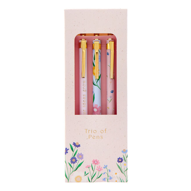 Floral Pens - Pack of 3