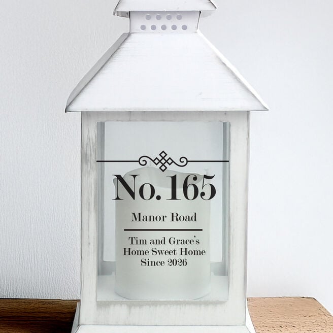 Personalised Elegant Diamond White Lantern