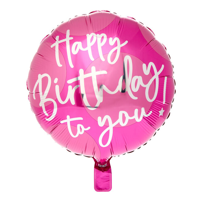 Pink Happy Birthday To You 18-Inch Foil Helium balloon