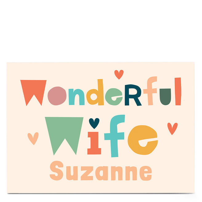 Personalised Hello Munki Card - Wonderful Wife
