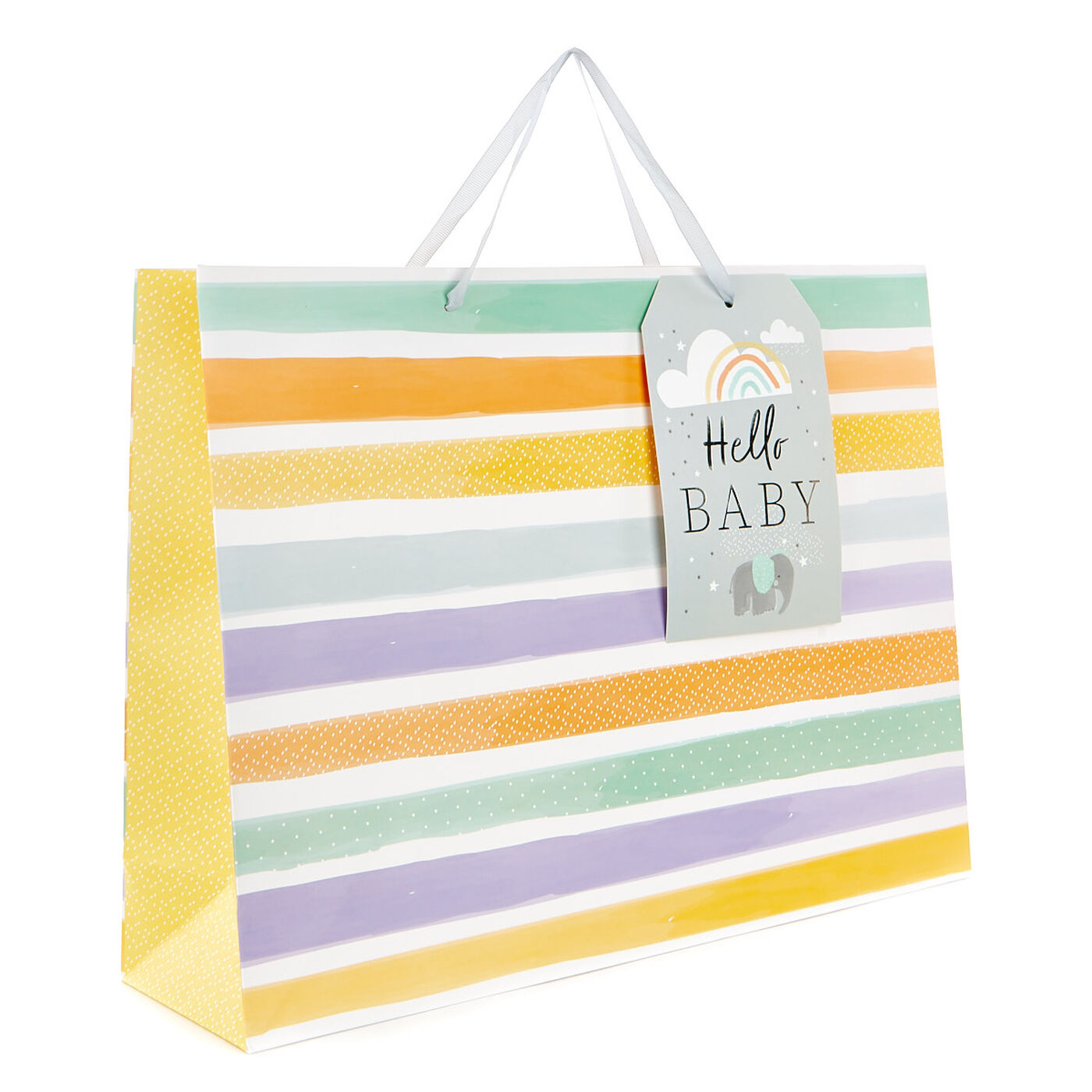 Buy Extra Large Landscape Gift Bag Stripes, Hello Baby for GBP 1.49