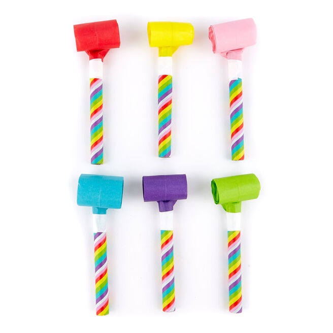 Rainbow Paper Party Blowouts - Pack of 6