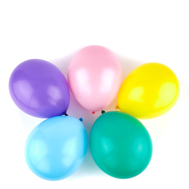 50 Premium Helium-Quality Latex Balloons - Assorted Colours