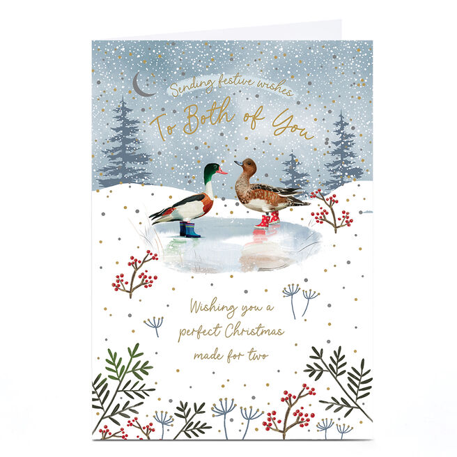 Christmas Card - To Both of You - Pair of ducks in wellies