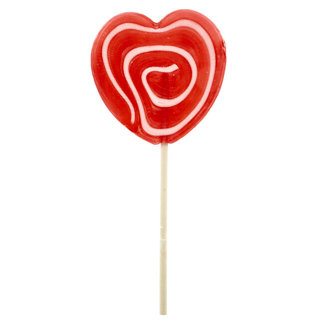 Red & White Mixed Fruit Flavour Heart-Shaped Lolly