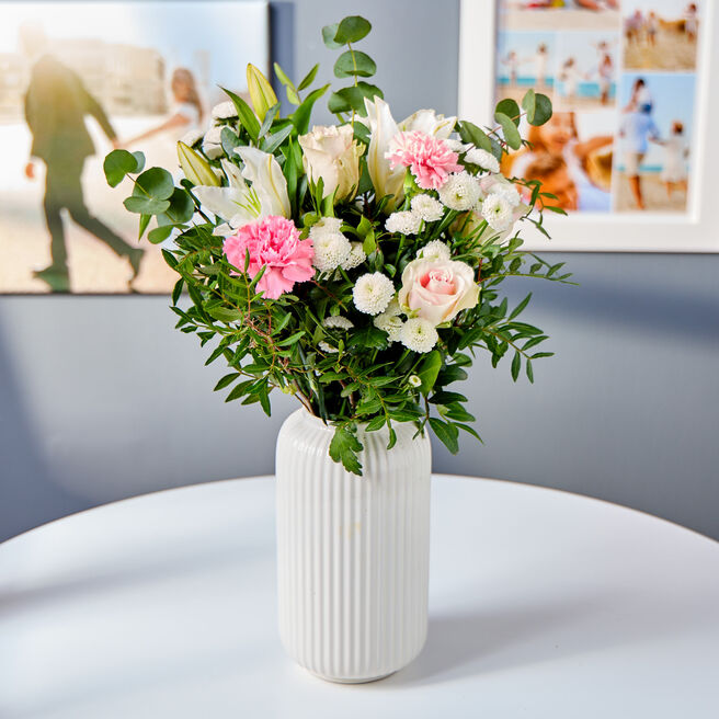 Blossoming Gifts Pink Purity Flower Bouquet - Free Delivery!