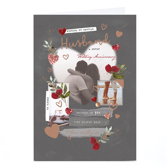 Personalised Anniversary Card - Photographic Because of You, Husband