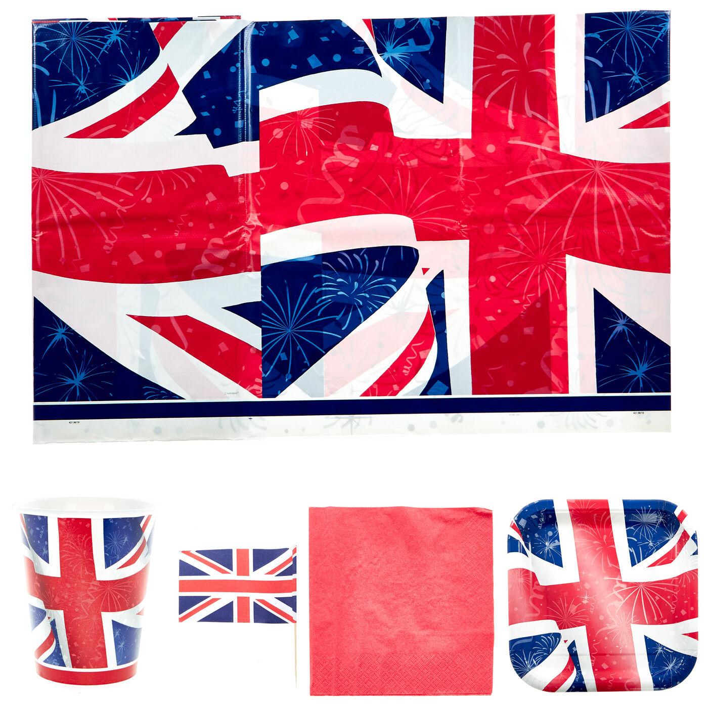 Buy Union Jack Party Tableware & Decorations Bundle 16 Guests for GBP