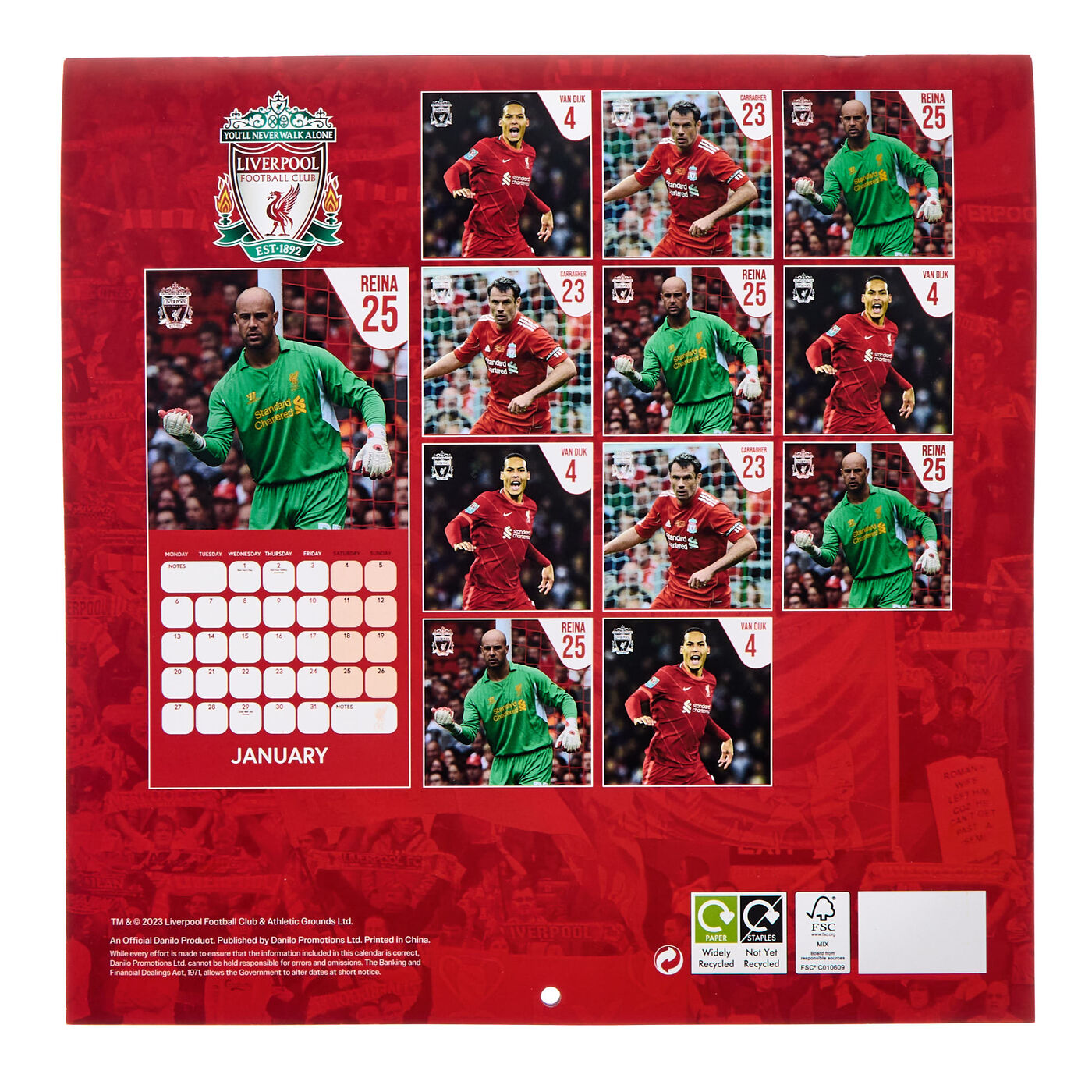 Buy Liverpool Football Club 2025 Square Calendar for GBP 4 99 Card