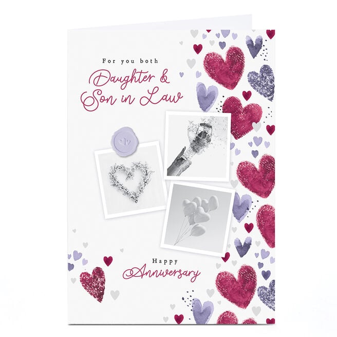 Anniversary Card - Romantic Polaroids, Daughter & Son in Law