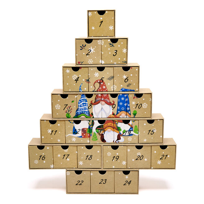 Reusable Cardboard Christmas Gonks Advent Calendar 