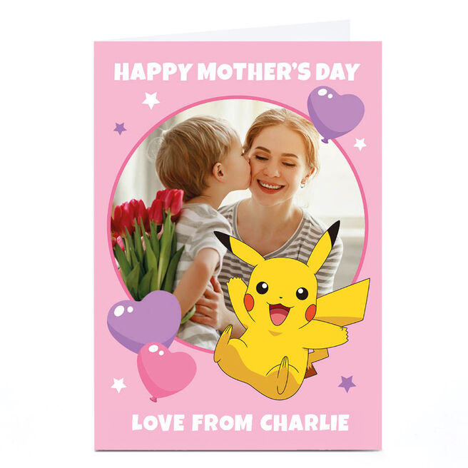Personalised Pokemon Mother's Day Card - Pikachu