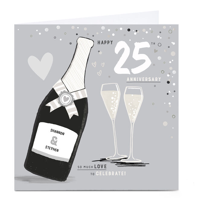 Personalised 25th Anniversary Card - So Much Love