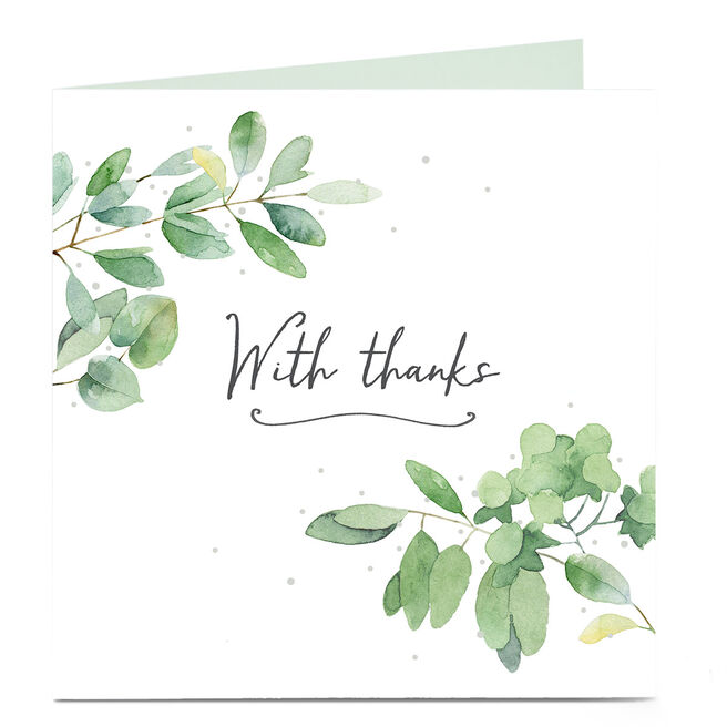 Personalised Thank You Card - With Thanks