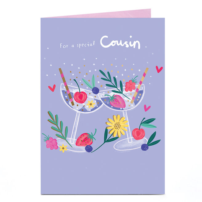 Birthday Card - Special Purple Cocktails, Cousin
