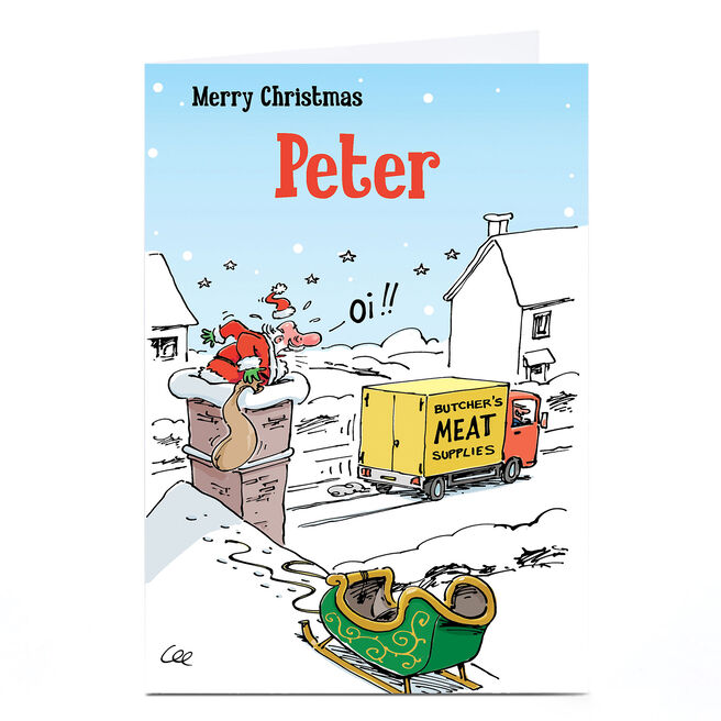 Personalised Christmas Card - Reindeer Thief