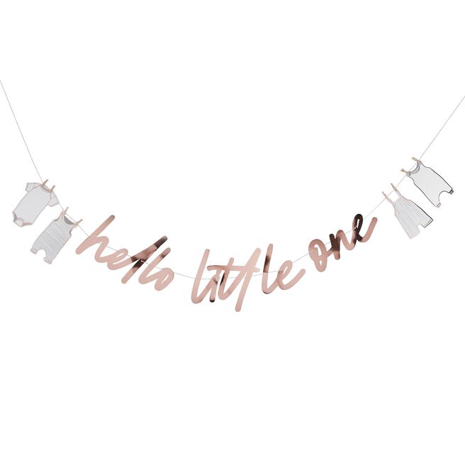 Rose Gold Hello Little One Card Banner 2m