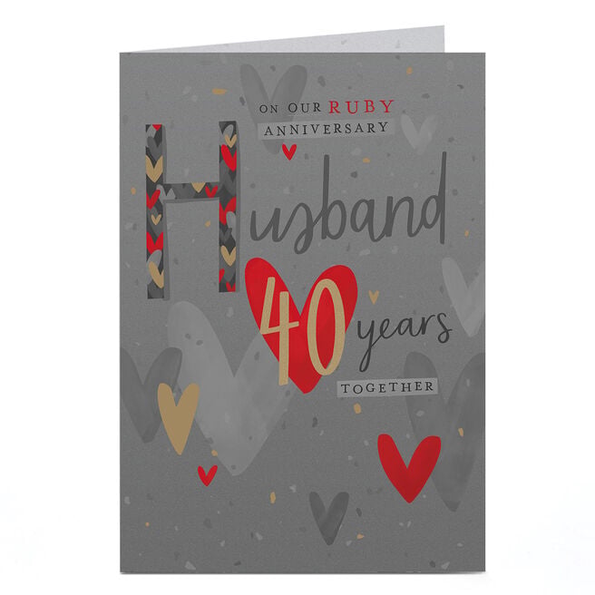 Ruby Wedding Anniversary Card - To My Husband