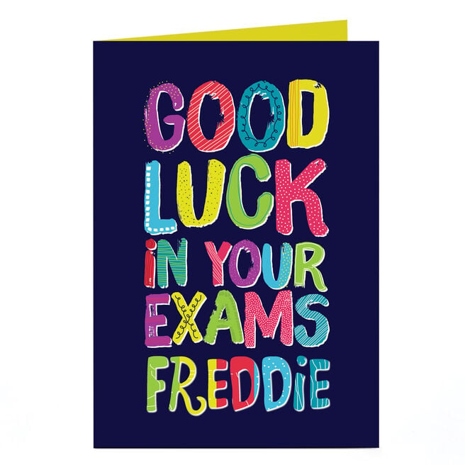 Personalised Good Luck Card - Exams, Multicoloured