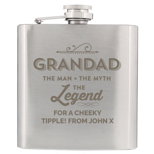 Personalised Hip Flask - Grandad The Legend