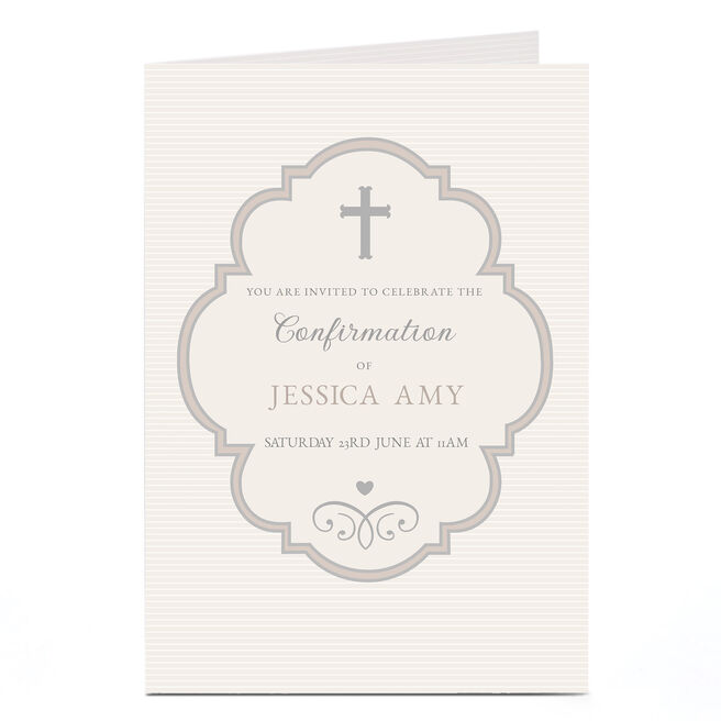 Personalised Confirmation Invitation - Pearl and Silver