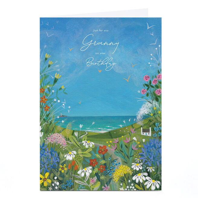 Personalised Birthday Card - Countryside and Sea, Granny