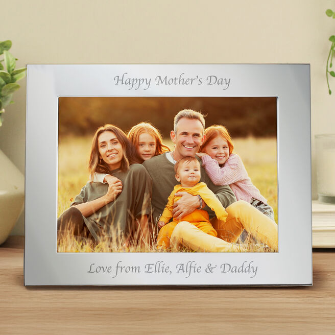 Personalised Silver 5x7 Landscape Photo Frame