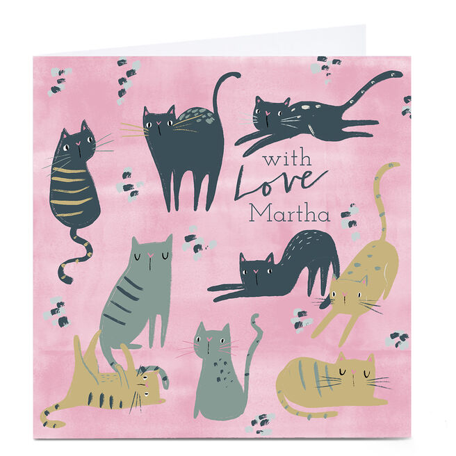 Personalised Emma Valenghi Card - With Love Cats