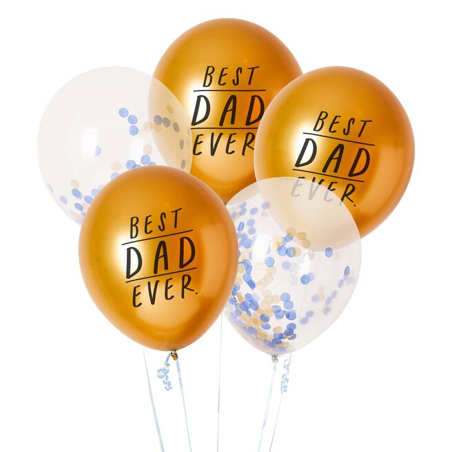 Best Dad Ever 12-Inch Latex Balloons - Pack of 5