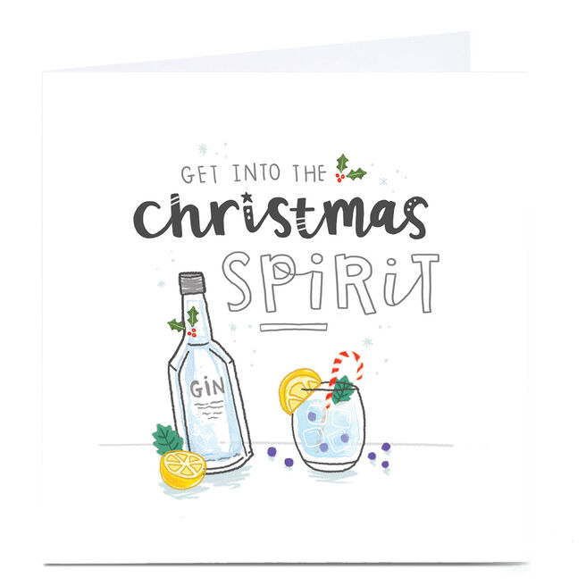 Personalised Blue Kiwi Christmas Card - Christmas Spirit