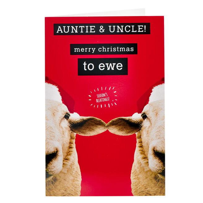 Auntie & Uncle Season's Bleatings Christmas Card