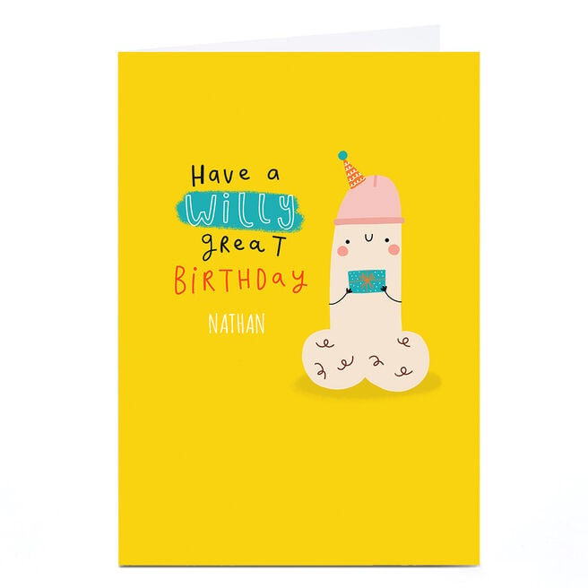 Personalised Jess Moorhouse Card - Willy Great Birthday