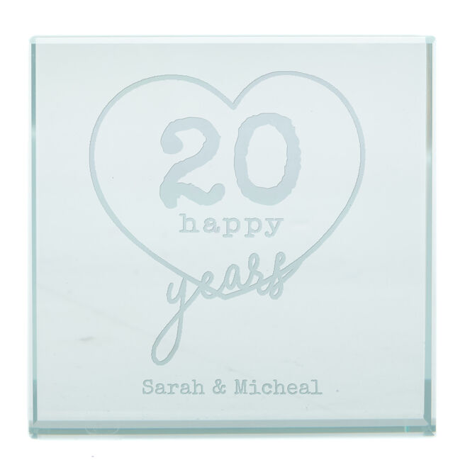 Personalised Engraved Glass Token - Happy Years