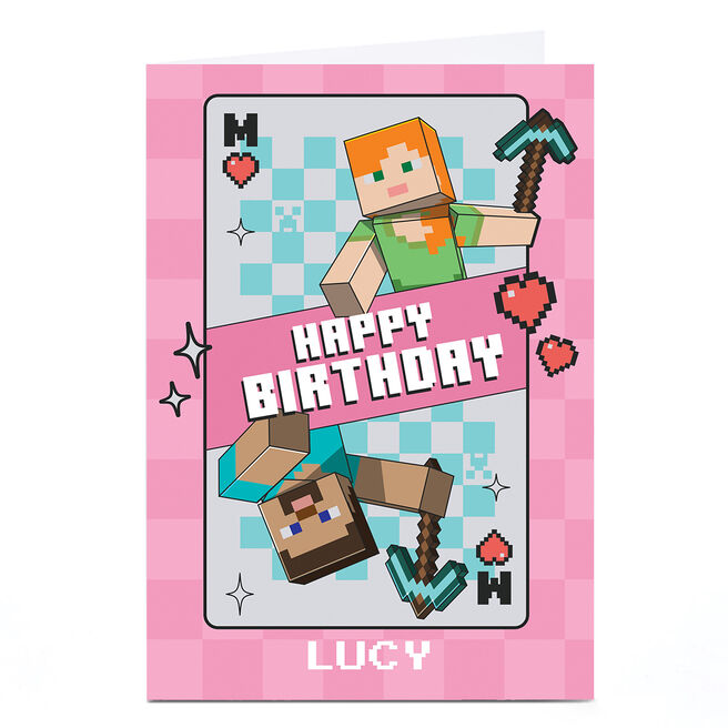 Personalised Birthday Card - Minecraft Any Name