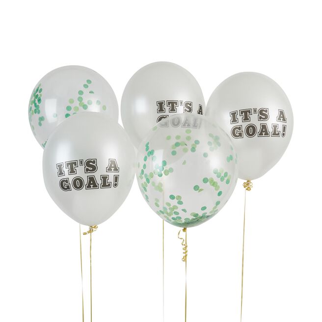 Football It's A Goal 12-Inch Latex Balloons - Pack of 5